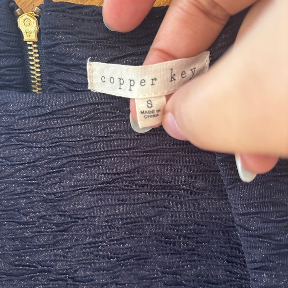 Copper Key Women’s Navy and Metallic Dress - Small - Picture 3 of 6